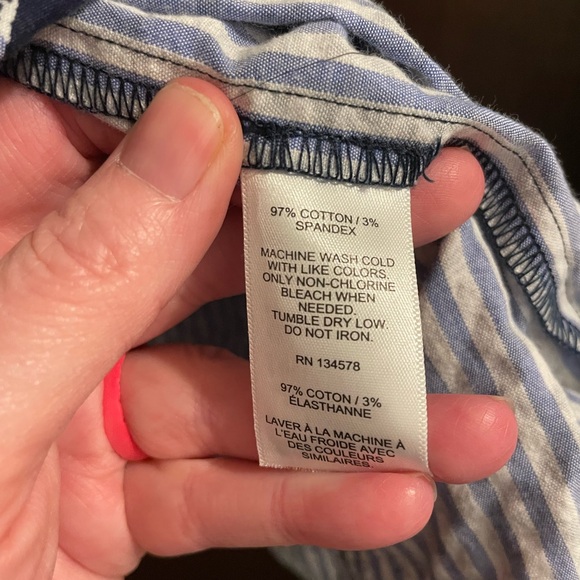 Vineyard Vines Brand Women's Medium Tiered Seersucker Blue & White Floral Dress - Picture 9 of 10